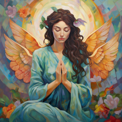An image that depicts spiritual growth and renewal, using soft pastel hues and symbols of faith.