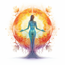 Represents holistic wellness, combining images of body, mind, and spirit in harmony.